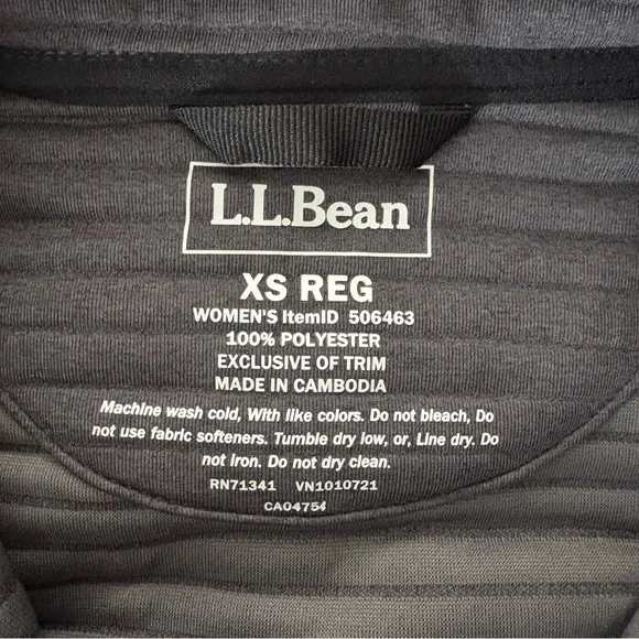 LL Bean Women's Airlight Knit Grey 1/4 Snap Front Pullover XS Hiking - Picture 8 of 8